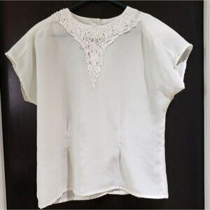 Impressions of California cream, short sleeve blouse, top, size: 12
